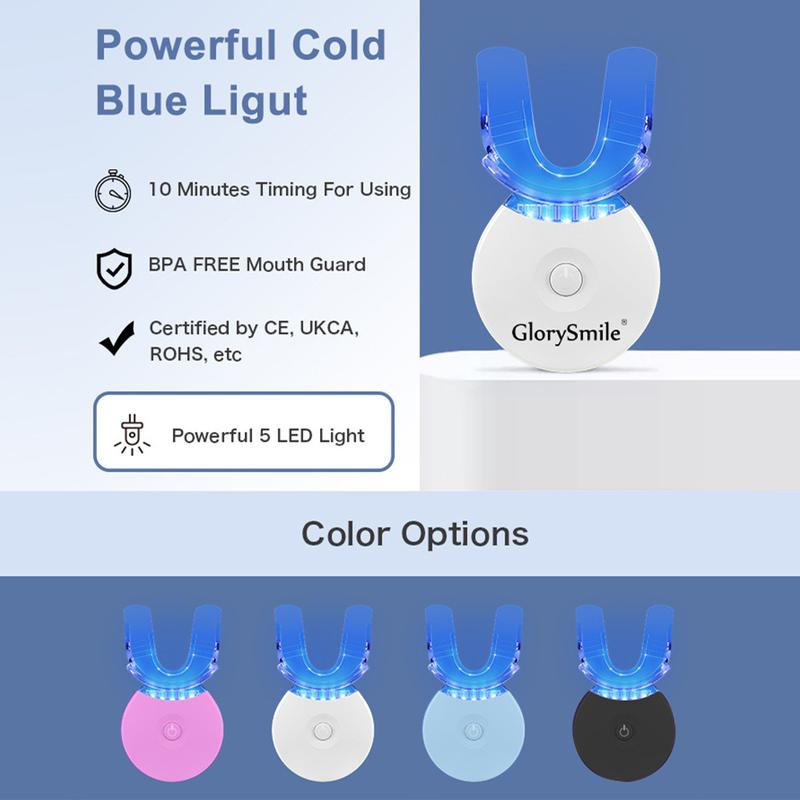 LED Teeth Whitener Kit, 1 Set White Teeth Tool Kit with Carbamide Peroxide Teeth Whitener Gel, Safe Enamel for Oral Care