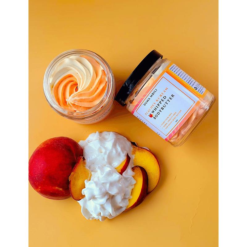 Peaches & Cream Whipped Body Butter - Lightweight Moisturizer for Skin Care