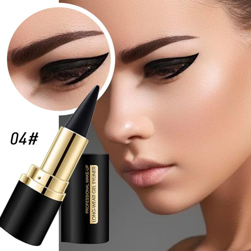 2Pcs Black Gel Eyeliner Pencil Set,Natural Cream Eye Liner Waterproof Smudge Proof,Cat Eye Black Smokey Eyeshadow Palette Stick Crayon,Goth Halloween Makeup,delineador de ojos contra el agua