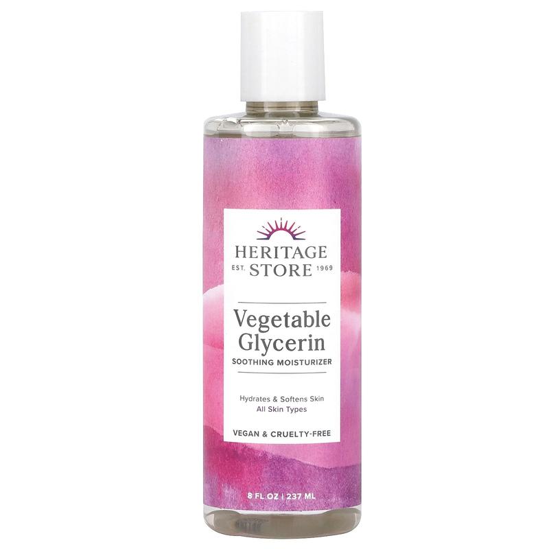 Heritage Store Vegetable Glycerin, Soothing Moisturizer, All Skin Types, 8 fl oz (237 ml)