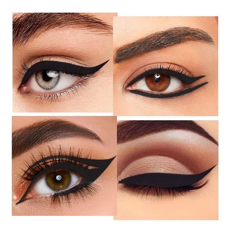 2Pcs Black Gel Eyeliner Pencil Set,Natural Cream Eye Liner Waterproof Smudge Proof,Cat Eye Black Smokey Eyeshadow Palette Stick Crayon,Goth Halloween Makeup,delineador de ojos contra el agua