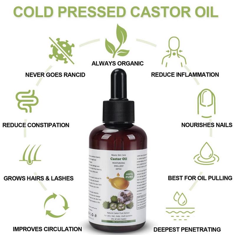 Castor Oil.20Pcs Castor Oil Pack Wrap, 8Fl0z -100% Pure And Natural-PremiumGrade Oil, No Washing Self Adhesivewith High Absorbent  CottonFlannel