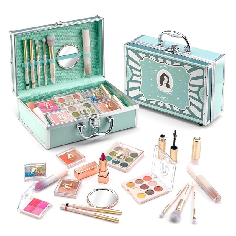 All In One Makeup Kit For Girls, Beginner Makeup Kit For Teens Makeup Kit For Little Girls Full Set Make Up Kit For Women  Set 18  Eyeshadow Eyeliner Lipgloss Blush Mirror - Green