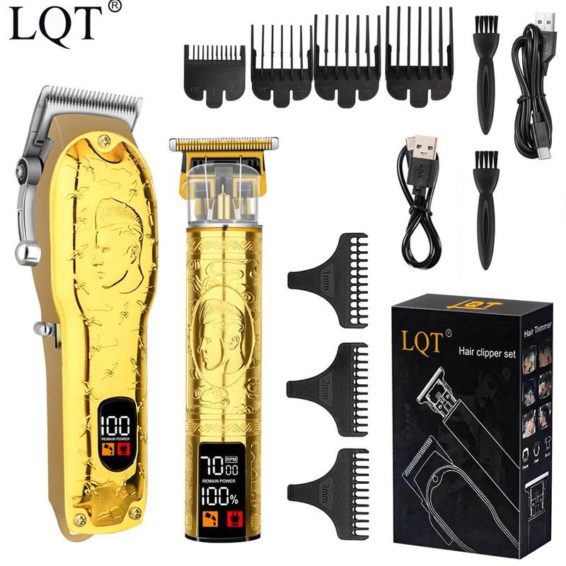 Electric Hair Clipper, 1 Box Rechargeable Hair Trimmer & Accessories, Professional Hair Clipper for Men, Hair Cutting Machines Great for Stylists Barbershop Salon Home Use, Barber Clippers, Barber Kit