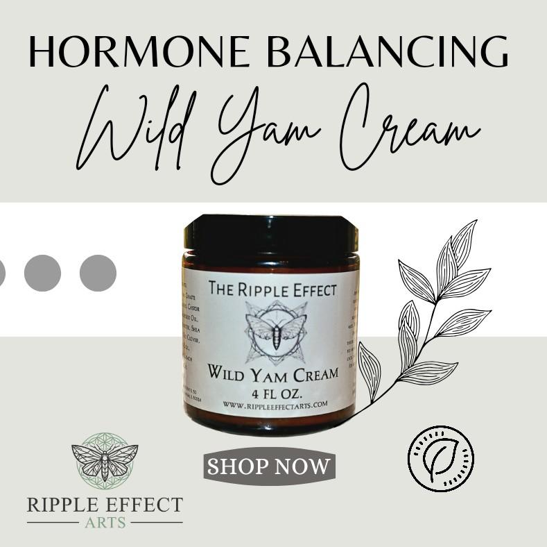 Organic Wild Yam Cream by the Ripple Effect, Handmade in USA 4 oz Lemon Oil