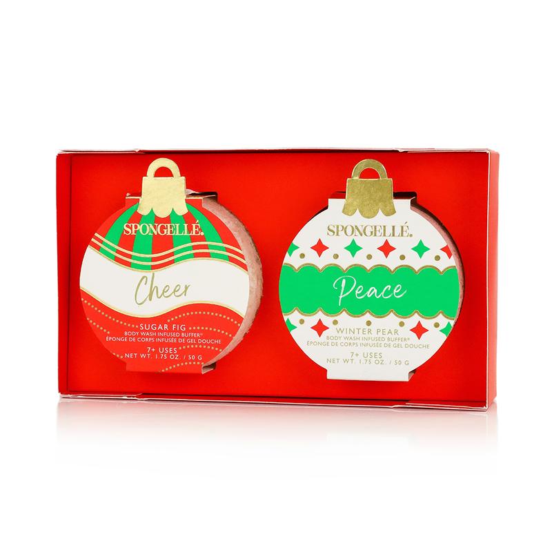 Celebrate the Season | Holiday Ornament Gift Set (Body Wash Infused Buffers)