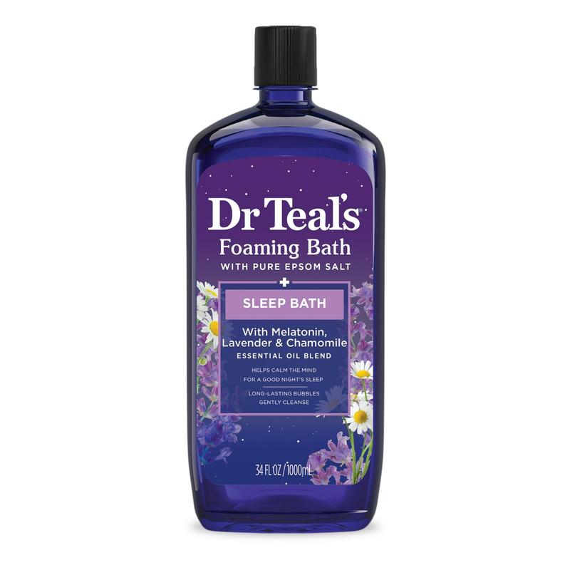 Dr Teal's Foaming Bath with Melatonin, Lavender & Chamomile Essential Oils, 34 fl oz