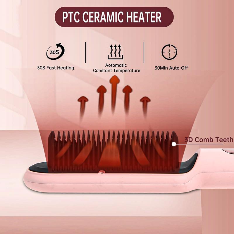 [Free shipping]VKIK Hair Straightener Brush,Comb,  30s Fast Ceramic Heating, Frizz-Free, 360 Swivel Cord Portable for Home, Travel and Salon,for Women