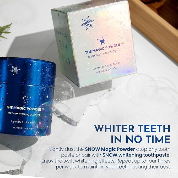 Teeth Magic Powder - Teeth Kit Supplement, Adds Effects to Any Toothpaste, Oral Care Product with Calcium Carbonate for White Teeth, Lavender & Mint Flavor, 1.2-oz