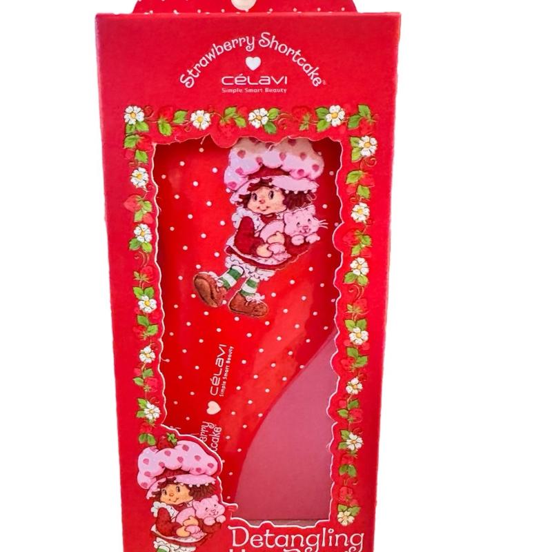 Berry Sweet Strawberry 3-pc Essential Shortcake Celavi Set!  5-pc Strawberry+Collagen Printed Sheet Masks 1-pc Detangling Hair Brush  4-pc Holiday Collection Scented Lip Gloss Set