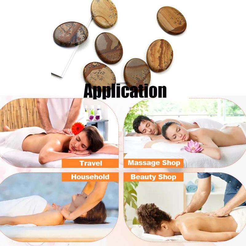 Natural Massage Stones, 2 Counts Multi-purpose Hot Stone for Massage, Body Care Tool for Home & Spa