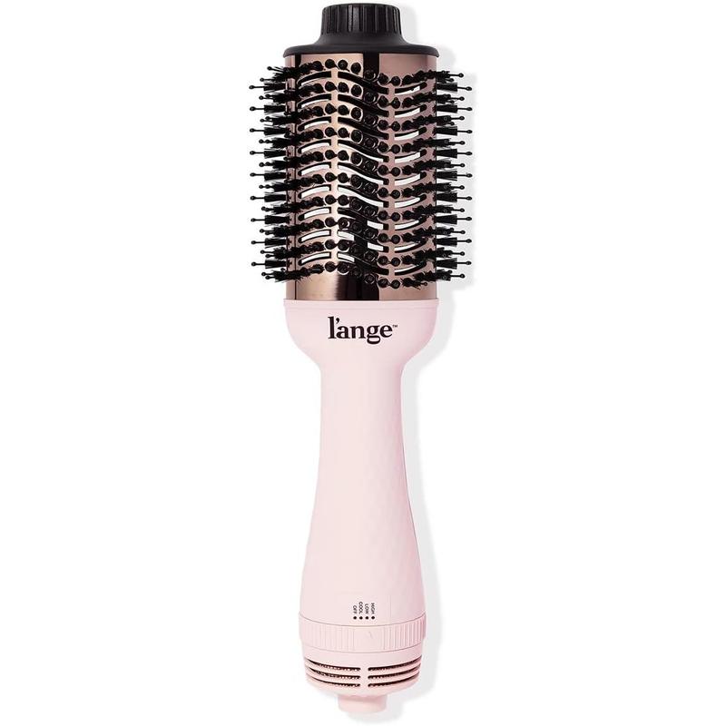 L'ANGE HAIR Le Volume 2-in-1 Titanium Blow Dryer Brush | Hot Air Brush in One with Oval Barrel | Hair Styler for Smooth, Frizz-Free Results for All Hair Types (Blush - 75 mm)