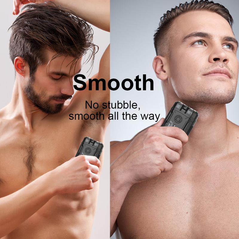 GHH K002 Portable Shaver with Charger for Men Short Beard - Body Hair Removal Shave Head, Arms, Legs Hair, IP7 Waterproof Travel Size Razor Daily