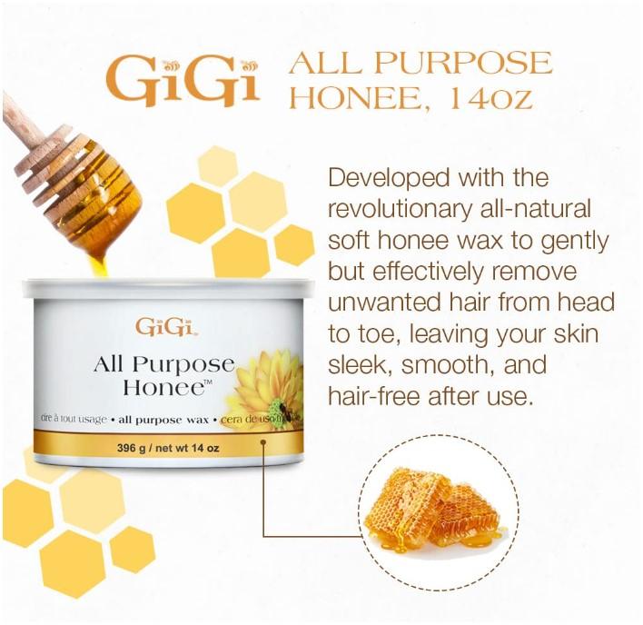 GiGi All Purpose Honee Hair Removal Soft Wax for All Skin and Hair Types, 14 oz