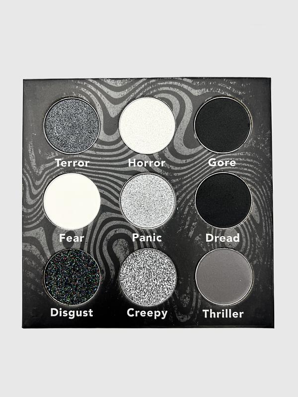 Nekoyanin Japanese Horror Anime Eyeshadow Palette for Goths - Buildable Formula - Cosmetic, Makeup glitter shadow white eyeshadow