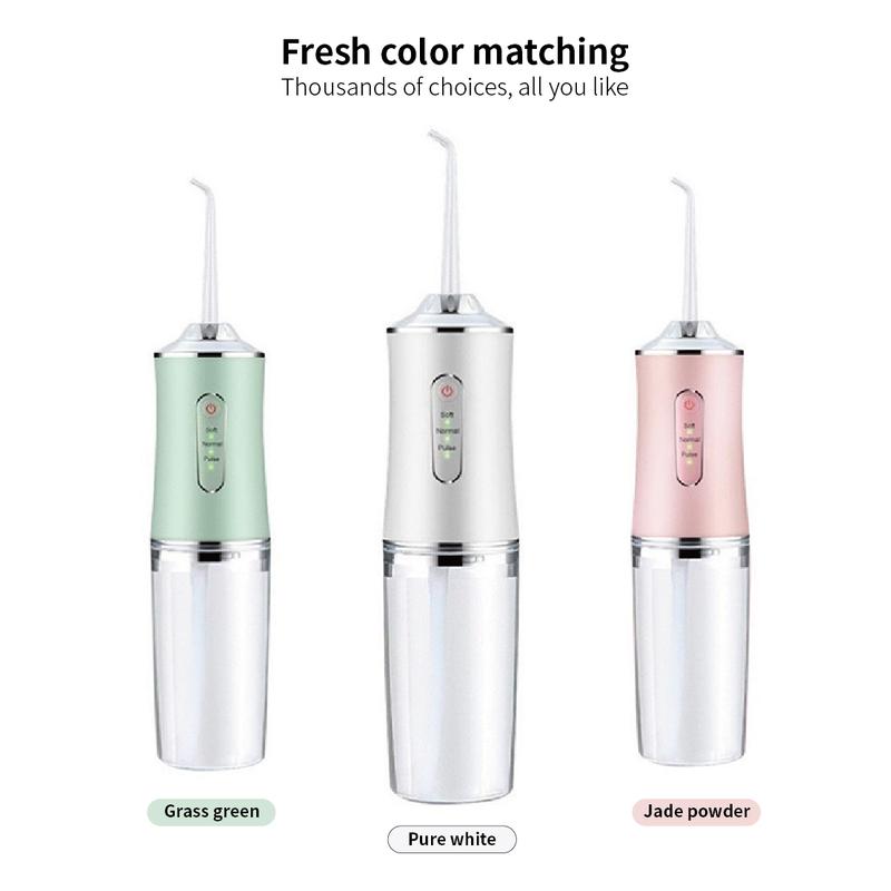 Multi-Frequency Flosser, 4 Nozzles, 3 Modes, 220ml, Portable Rechargeable Home Oral Rinse,  For Teeth, Gums, Braces, Cleansing.Christmas Gifts