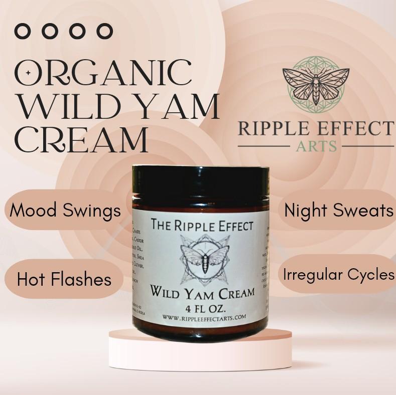 Organic Wild Yam Cream by the Ripple Effect, Handmade in USA 4 oz Lemon Oil