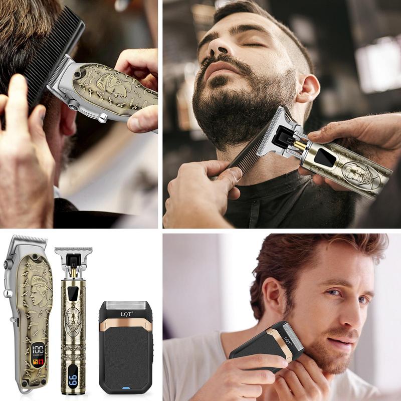 Professional Hair Clipper Set, 1 Set Cordless Electric Hair Trimmer & Beard Shaver & Accessories, Hair Cutting Machines, Hair Trimmer Machine, Multi-use Hair Grooming Tool for Men, Barber Kit