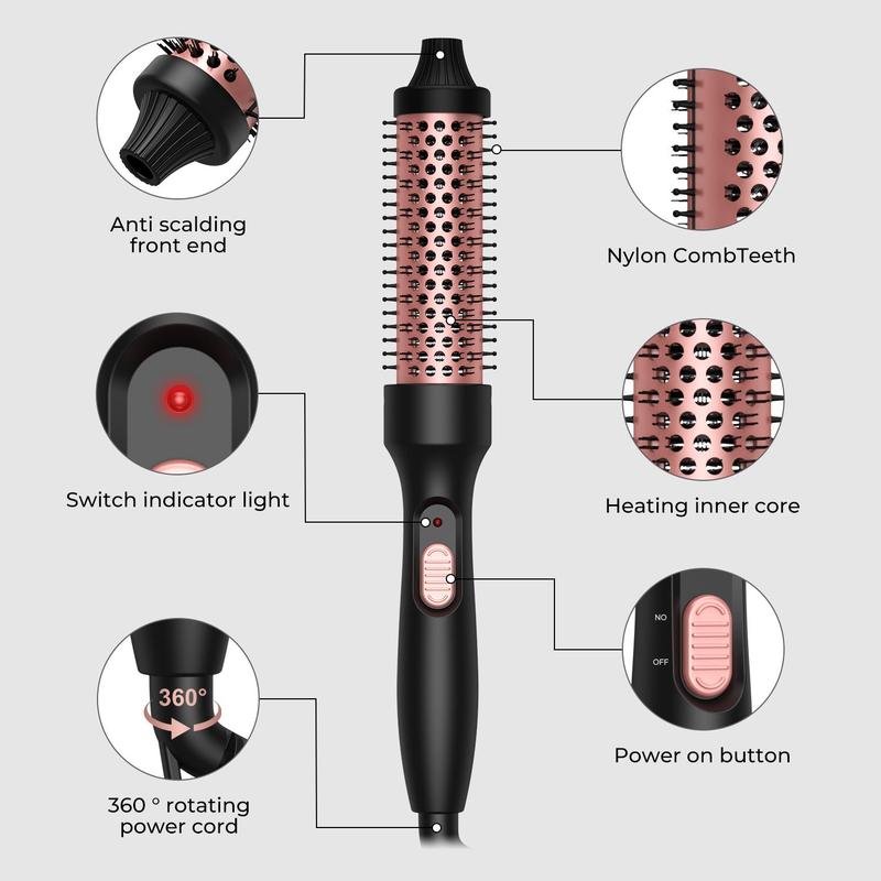 Electric Heated Hair Curler, Fast Heat Up Thermal Brush Hair Curling Wand, Heated Round Brush, Heated Hair Styling Tool, Professional Hair Styling Tool, Thanksgiving Gift, Christmas Gift, Winter Gift Set