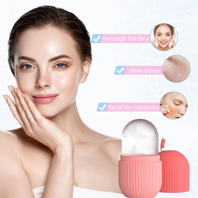 Ice Face Roller, Reusable Silicone Mold Face Massage Eye Facial Beauty Skin Care Tools Apply Ice for Shrink Comfort