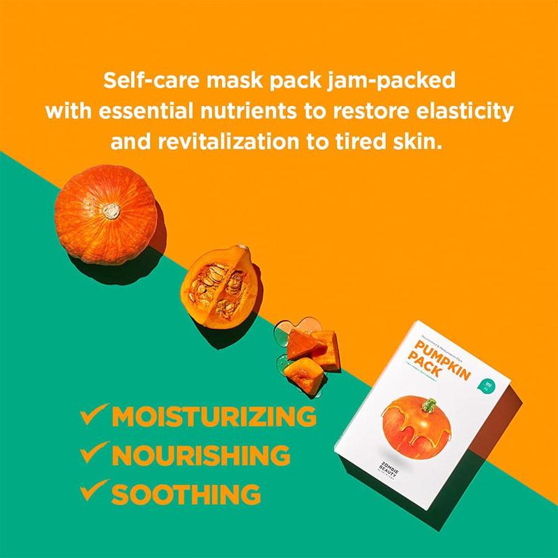 [SKIN1004] Zombie Beauty Pumpkin Pack (16ea),  Facial Mask, Removing Dead Cells, , Anti Acne, Anti-Wrinkle Care, Pore Treatment, Fine Lines, Korean Skin Care, Viral  Pumpkin Pack