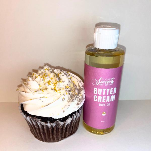 Buttercream Body Oil 4oz | Handmade moisturizer | Self Care | Skincare | Gift for Her | Natural Body Oil | Massage Oil | Hydrating Bath Oil