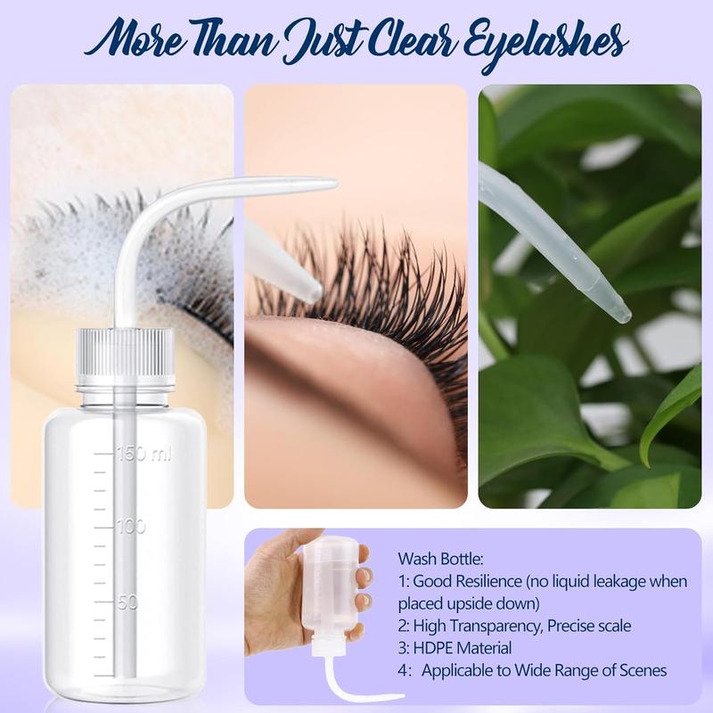 Lash Shampoo Kit Lash Cleaning - Lash Wash Cleaning Kit with Fan for Cluster Lash Eyelash Extensions False Lash, Lash Bath, Lash , Lash Soap, Lash Care, Wash Bottle, Sulfate & Oil Free, 60ml