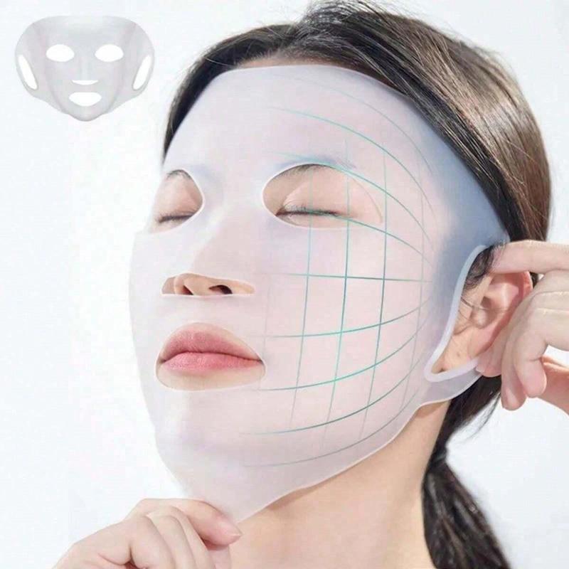 3D Silicone Face Mask Cover, 2 Counts Reusable Gel Sheet Facial Care Tool, Soft and Easy To Clean Facial Skin Care Tool for Daily Use