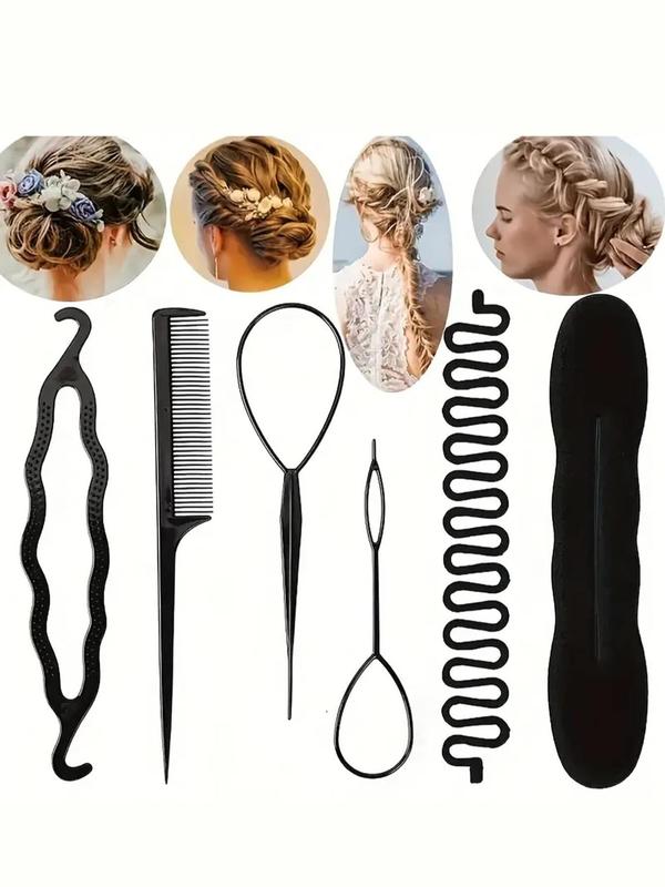 6pcs Hair Braiding Tool, Diy Hair Design Styling Tool Kit Updo Ponytail Maker Accessories Hair Braid Kit Set