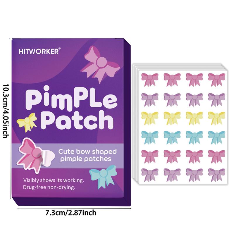 Multicolor Hydrocolloid Acne Patches, 96pcs box Cute Bowknot Design Acne Cover Patches, Facial Skin Care Products for Women & Men