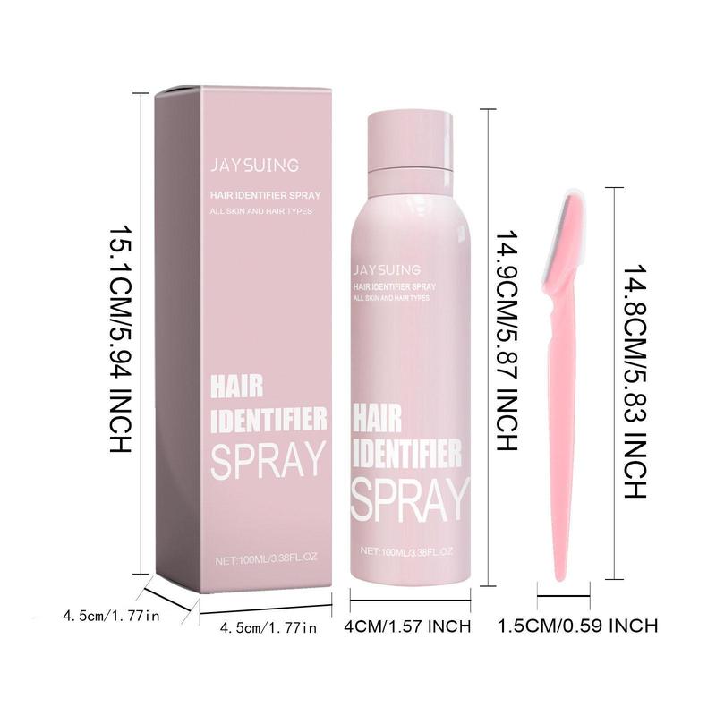 Hair Identifier Spray & Eyebrow Trimmer Set, 2 Set Gentle Hair Removal Spray with Eyebrow Shaping Tool, Facial Hair Removal Product for Women