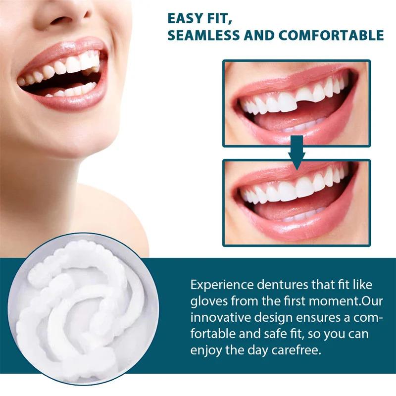 Adjustable Denture Teeth Set Instant Smiling Veneer Denture Tooth Natural Portable Braces Decorate Gaps Between Teeth