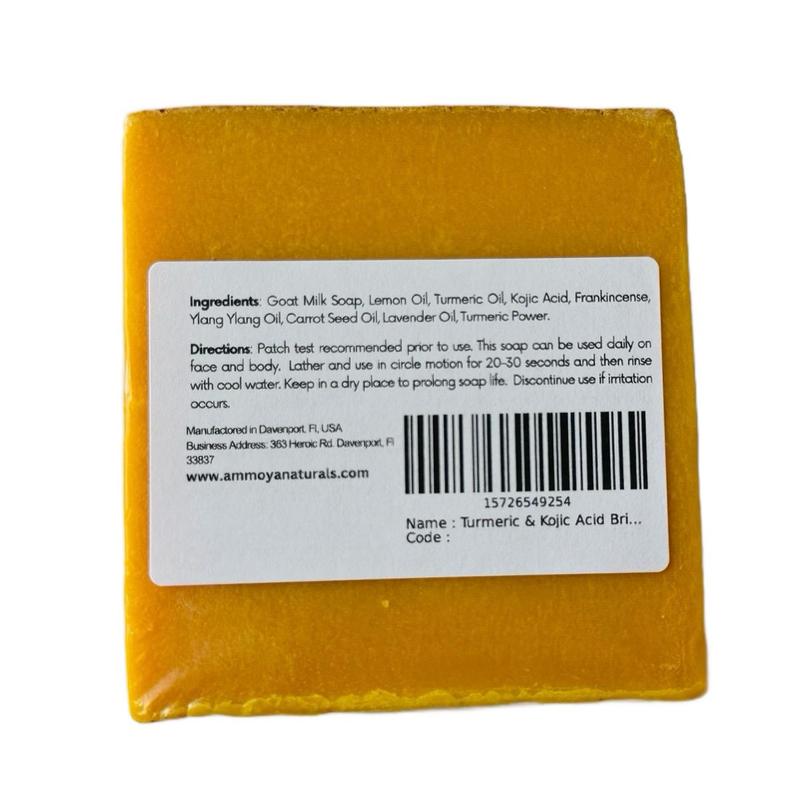 Turmeric Kojic Face and Body Soap - All Natural Skincare for Daily Use - Lemon