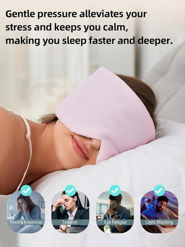 Weighted Sleep Mask, Ice Silk Eye Mask for Sleeping, Extra Forehead Weight & Eye Pressure- for Sleep Aid, Relaxation, Light Blocking for Sleeping, Traveling, Eye Cover for Women & Men