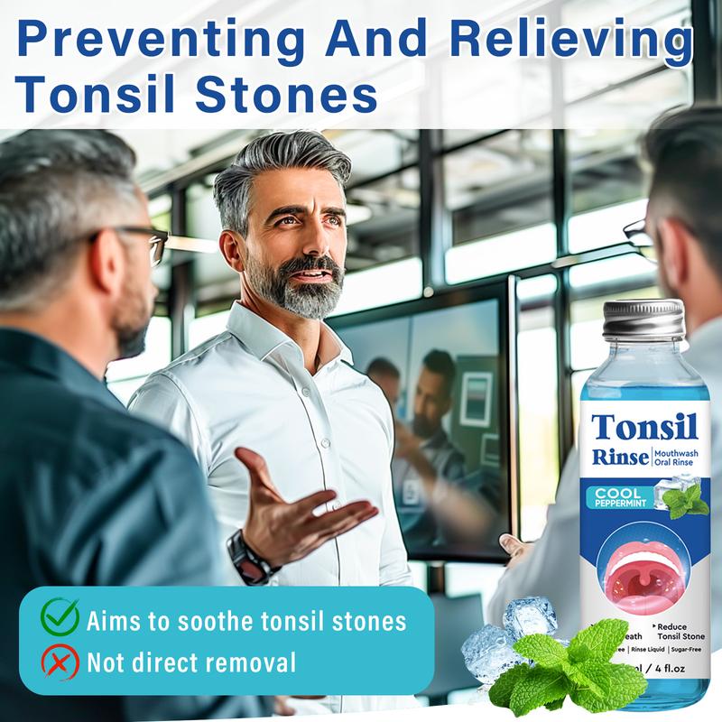 Tonsil stone mouthwash, refreshing tonsil stone mouthwash oral rinse solution, 3.38 ounces, suitable for tonsils and oral cavity