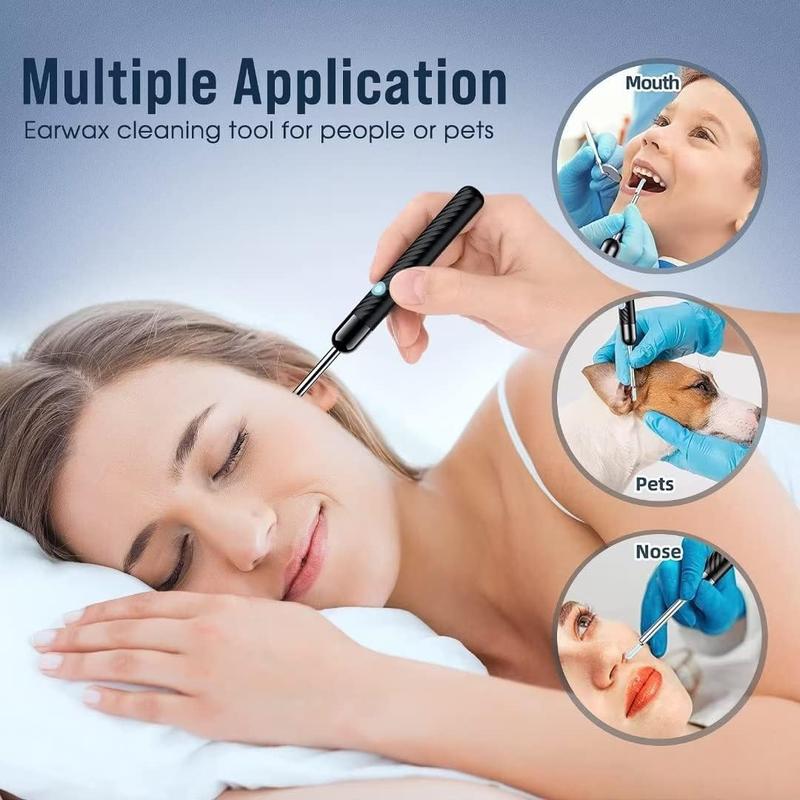 Ear Wax Removal Tool With Camera, 1 Set Portable Type-C Rechargeable Ear Cleaner, Waterproof Endoscope Ear Cleaning Tool, Ear Wax Removal Tool, Earwax Remover with 8 Ear Set, Otoscope with 6 LED Lights, Ear Wax Removal Kits