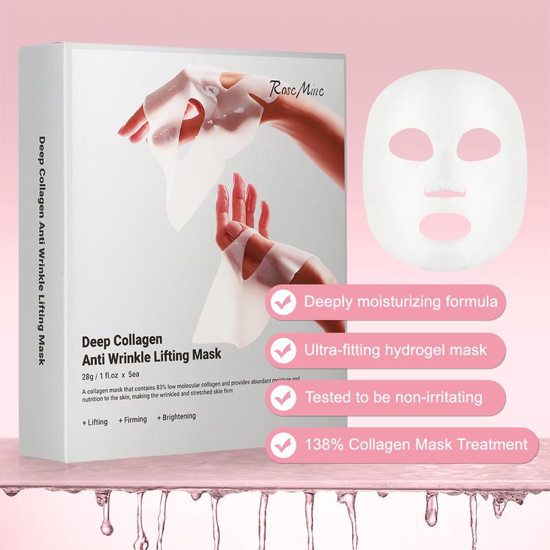 Purehealth Deep Collagen facial mask | Collagen facial mask 5 patches for moisturizing, rejuvenating, repairing and comfort facial mask Collagen Deep