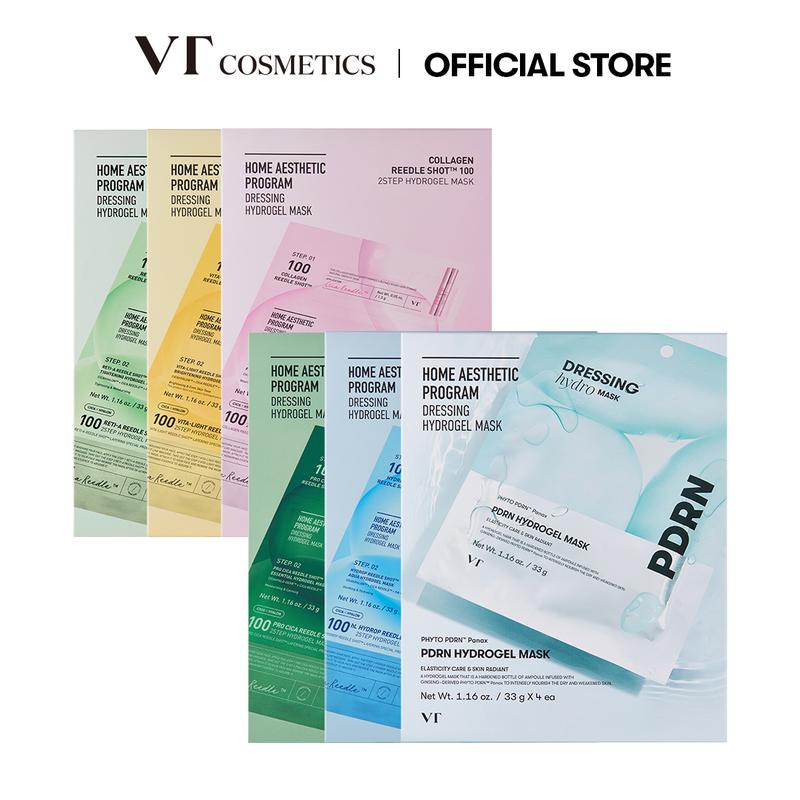 [Official VT Cosmetics] Reedle Shot 100 2-Step Hydrogel Mask 4EA SET 6 TYPES | Exosome | Korean Overnight Melting Mask