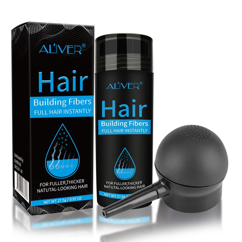 ALIVER Hair Fibers- Designed for Men, 0.97Oz- With Spray Applicator for Precise Hair Fiber Application Hair Care Comfort