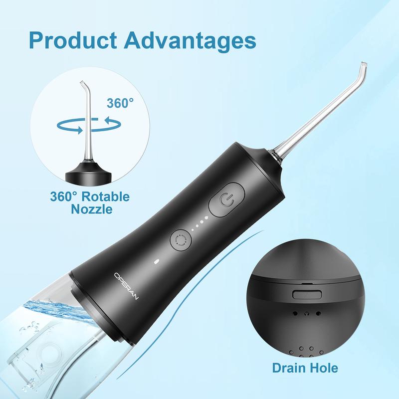 Operan Water Flosser  with 4 Modes and Nozzles Rehargeable Portable Cordless Oral Irrigator for Home & Travel, Christmas,Fall Gift,Winter Gift,Gift