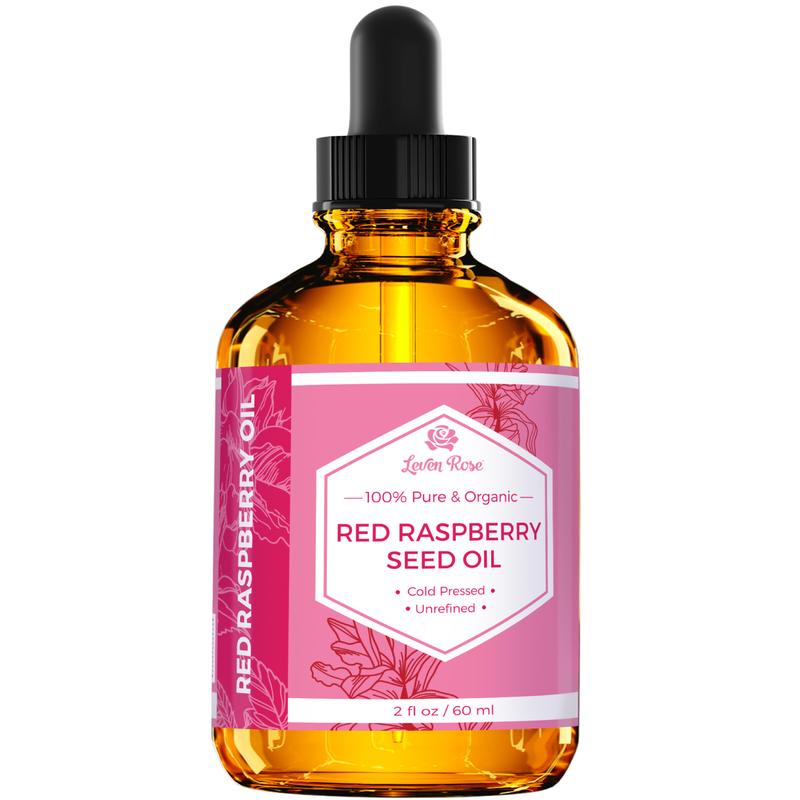 Leven Rose Red Raspberry Seed Oil 2oz – Organic Skincare Packed with Cleansing, Moisturizing & Hypoallergenic for Sensitive Skin Repair and Pore