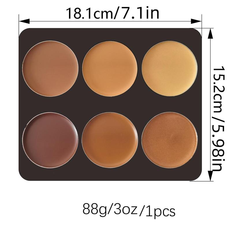 6 Color Concealer Palette, Waterproof Contour Cream, Long Lasting Highlighter Cream, Facial Makeup Product For Women & Girls