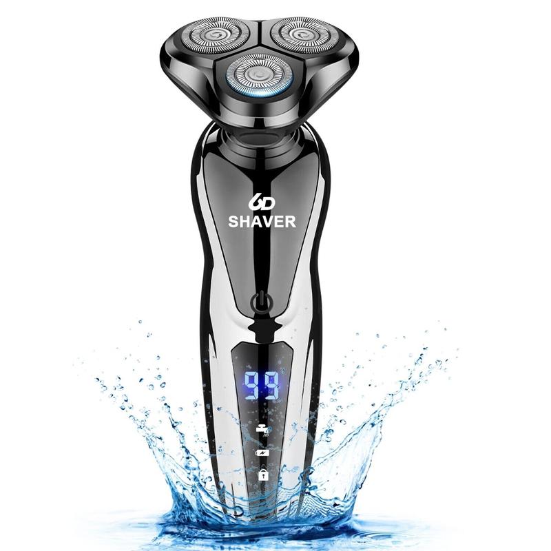 Mens Wet   Dry Electric Shaver Trimmer Rotary Razor Beard Shaving USB Rechargeable, Brush Comfort Waterproof For Father's day Gift.