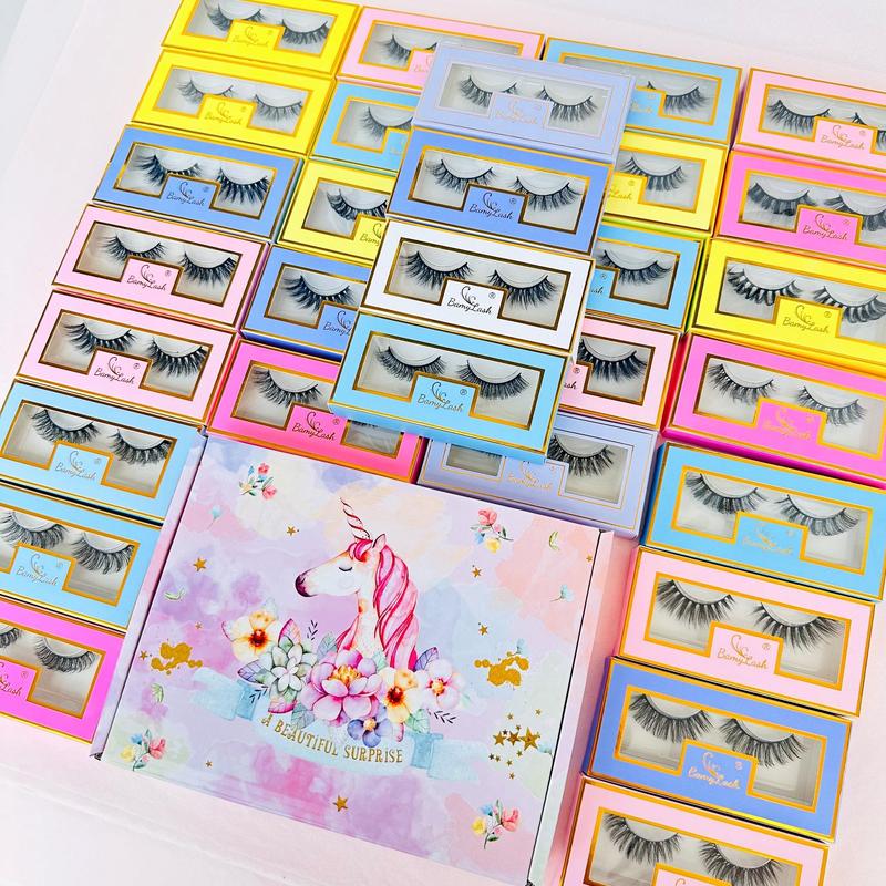 Mixed Size Fluffy False Eyelashes, 30 Pairs Wispy Curling Faux Cluster Lashes for Summer Makeup, Natural Look Eye Makeup Strip Lashes for Lashes Extensions, Christmas Gift