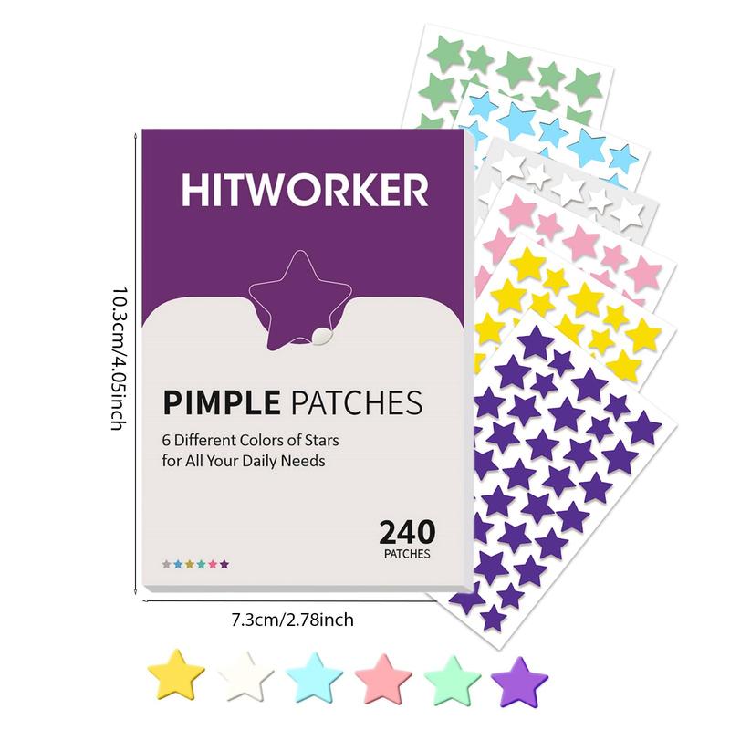 Colorful Star Series Cover Patches, 240pcs Hydrocolloid Cleaning Patches for Acne-prone Skin, Skincare Products, Gift for Girlfriend