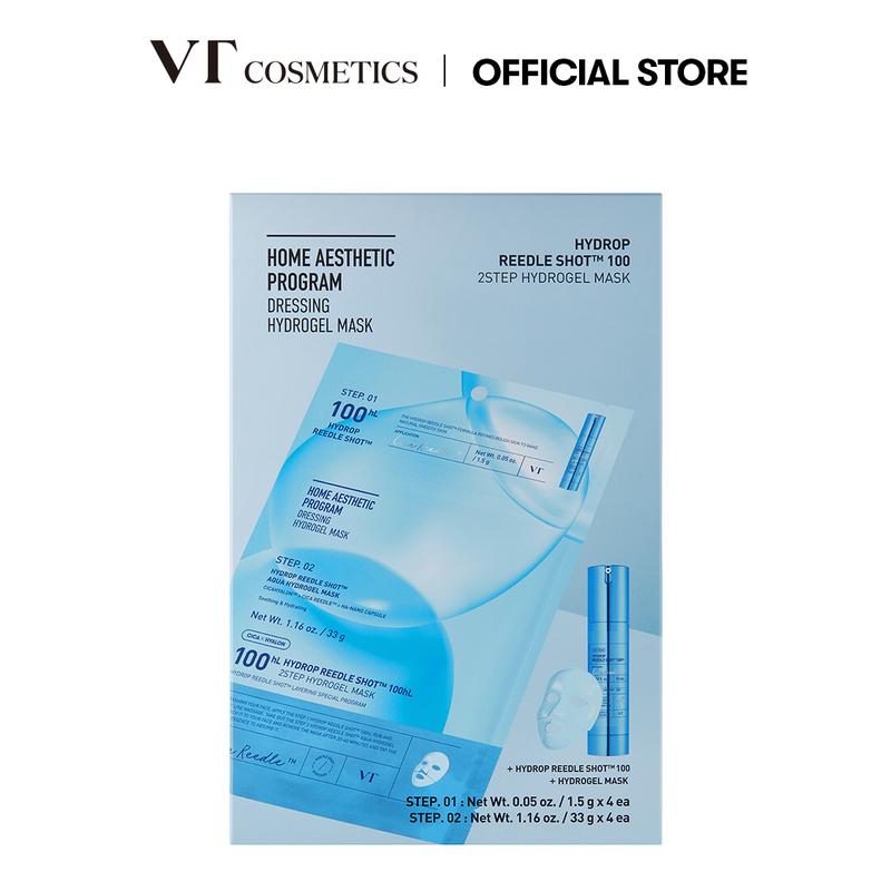 [Official VT Cosmetics] Reedle Shot 100 2-Step Hydrogel Mask 4EA SET 6 TYPES | Exosome | Korean Overnight Melting Mask