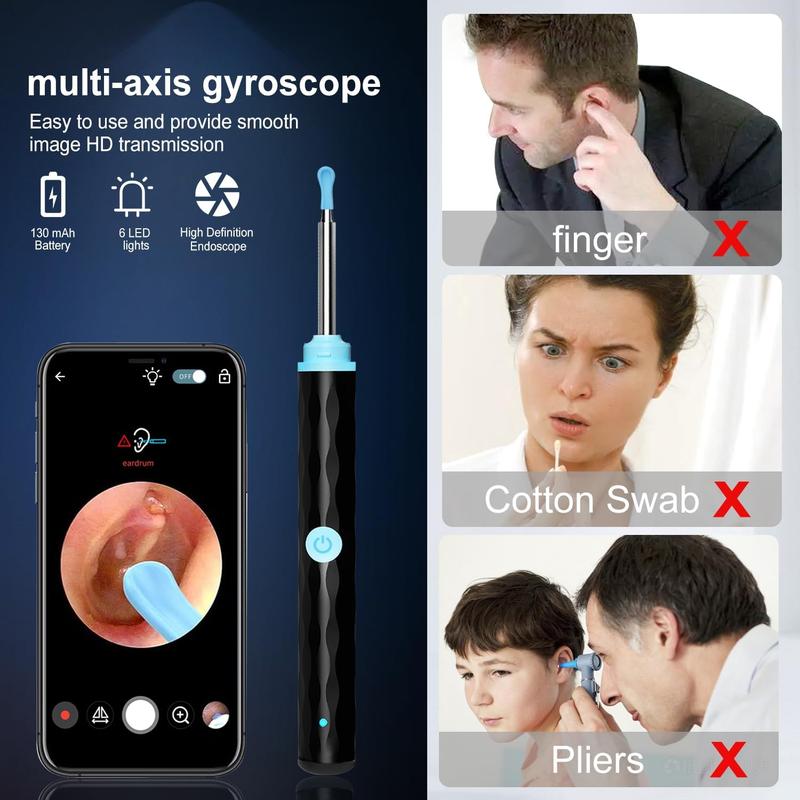 [Black Friday]Ear Wax Removal Camera, Ear Wax Removal Tool Camera Built-Earwax Remover Tool with 7Ear Set - Ear Cleaner with Camera - Ear Camera with 5Ear Spoon - Bluetooth connection Ear Cleaner ，Easy and Safe Ear Cleaning