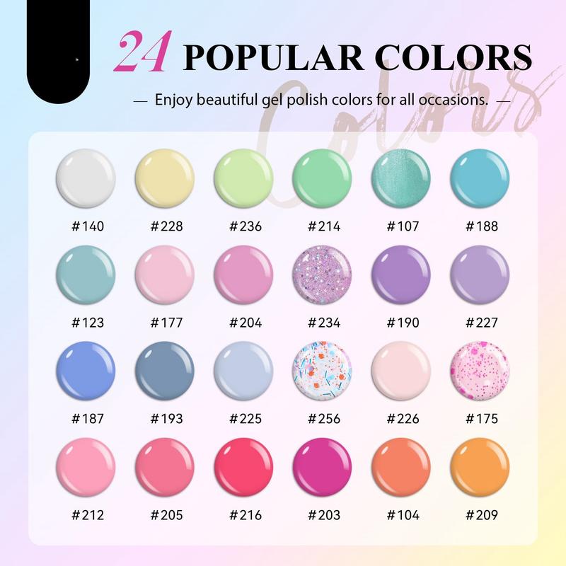 42 Pcs Gel Nail Polish Kit with UV Light Nail Art