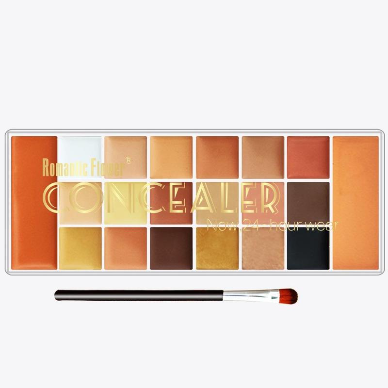 20 Color Concealer Palette with Brush, 1 Count Waterproof Lightweight Concealer Palette, Long Lasting Concealer Palette, Great for Girls & Women