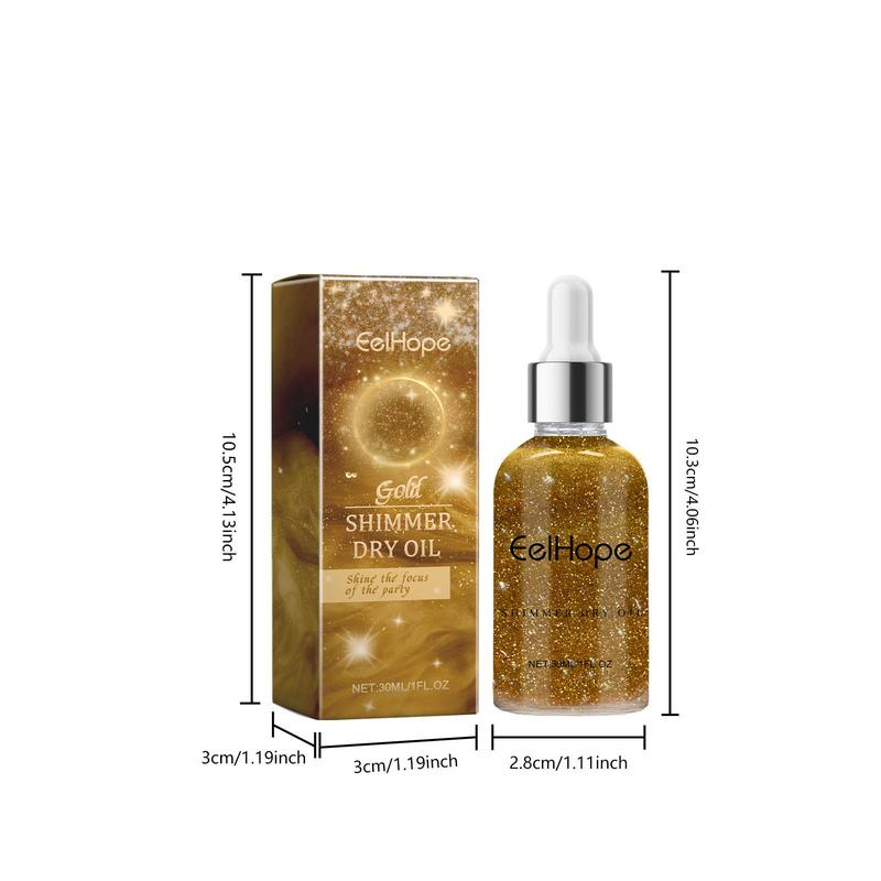 Glitter Body Glitter Oil, Shimmering Body Care Oil, Body Care Product for Women & Girls, Cosmetic Product for Party, Festival, Christmas Gift